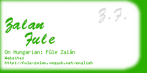 zalan fule business card