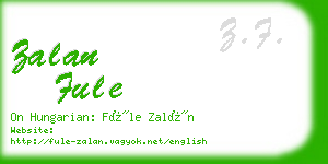 zalan fule business card